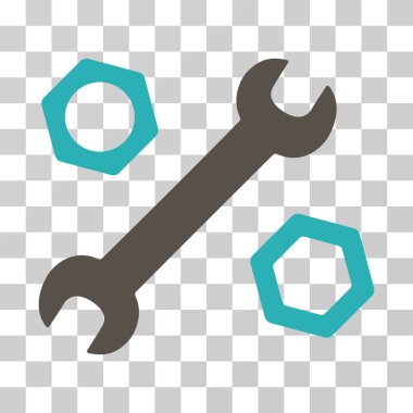 İngiliz anahtarı ve fındık vektör simgesi