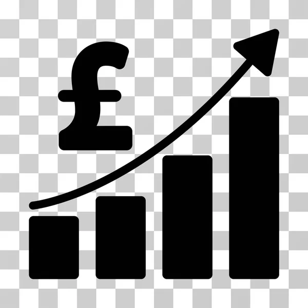 Pound Financial Bar Chart Vector Icon — Stock Vector