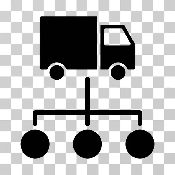 Vrachtwagen distributie Links Vector pictogram — Stockvector