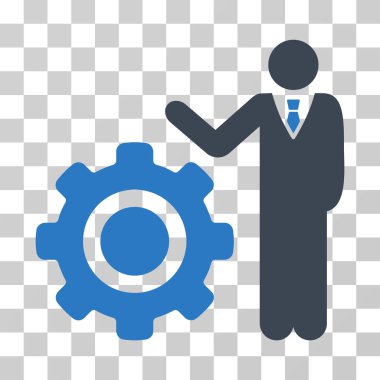 Mühendis ve dişli vektör simgesi