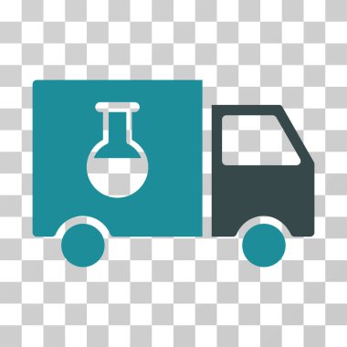 Kimyasal teslimat kamyonu vektör simgesi