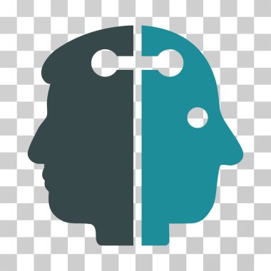 Çift kafa bağlantı vektör simgesi