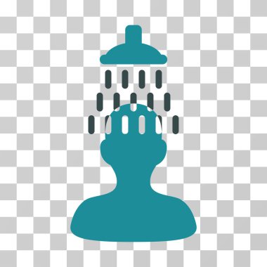 Duş vektör simgesi altında adam