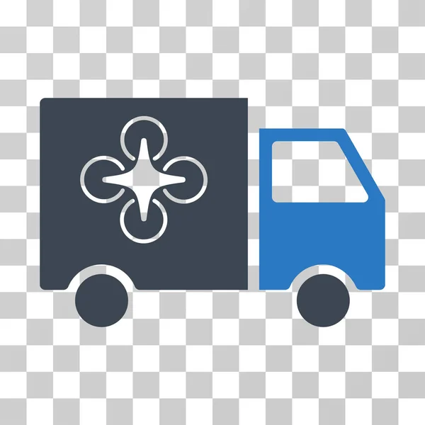 Drone Delivery Van Vector Icon — Stock Vector