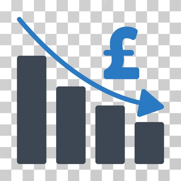 Pound Recession Bar Chart Vector Icon — Stock Vector