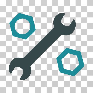 İngiliz anahtarı ve fındık vektör simgesi