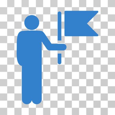 Komutan bayrak vektör simgesi ile