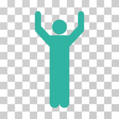 Eller yukarı poz vektör simgesi