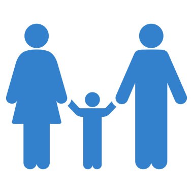Aile çocuk düz vektör simgesi