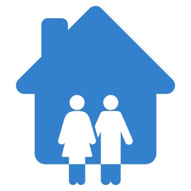 Müstakil ev düz vektör simgesi