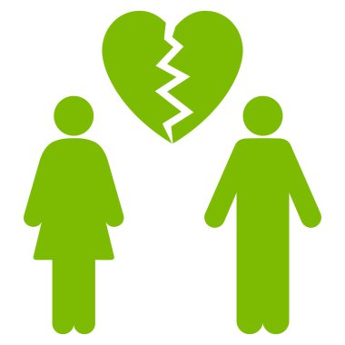 Aile boşanma düz vektör simgesi