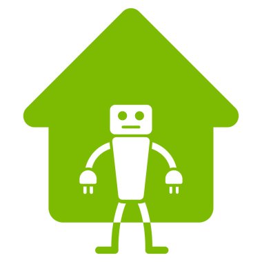 Ev Robot düz vektör simgesi