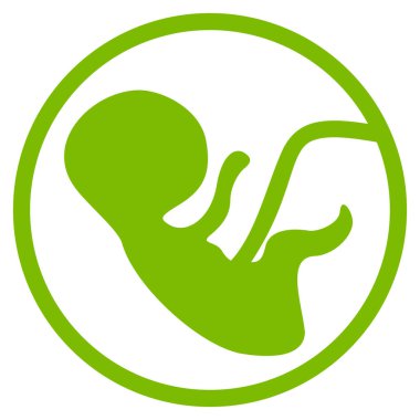 İnsan embriyo düz vektör simgesi