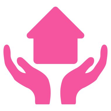 Evde bakım el düz vektör simgesi