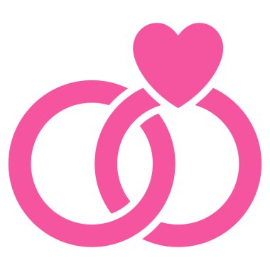 Nikah Halkaları Düz Vektör Simgesi