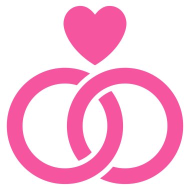 Alyans kalp düz vektör simgesi ile