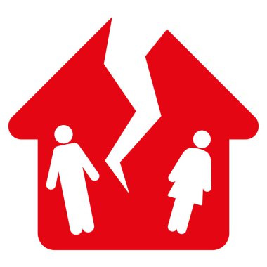 Boşanma House düz vektör simgesi