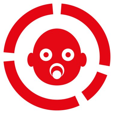 Yeni doğan diyagramı düz vektör simgesi