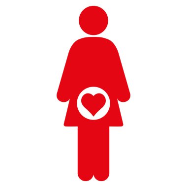 Hamile kadın düz vektör simgesi