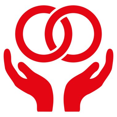 Alyans bakım el düz vektör simgesi