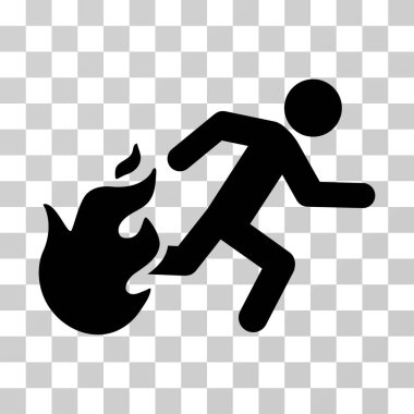 Adam vektör simgesi çalışan ateş