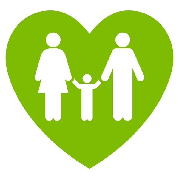Family Love Heart Flat Vector Icon — Stock Vector