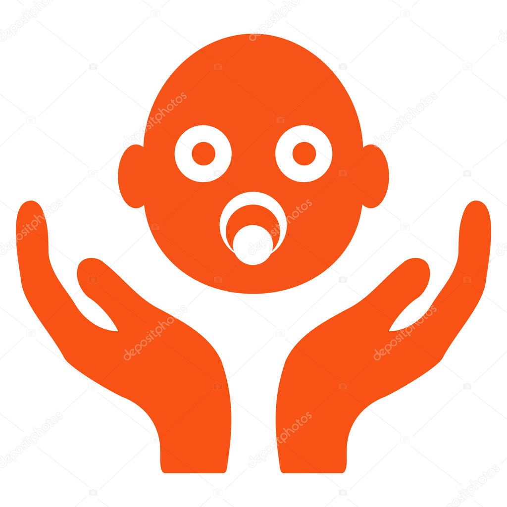 Baby Care Hands Flat Vector Icon