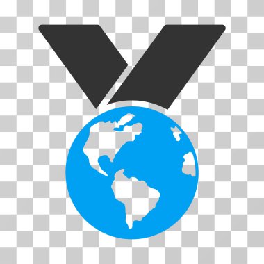 Dünya madalya vektör simgesi