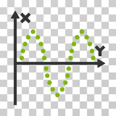 Sinusoid çizim vektör simgesi