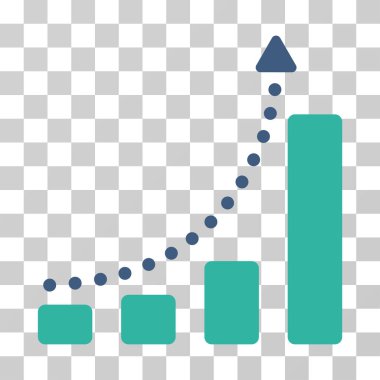 Çubuk grafik eğilim vektör simgesi