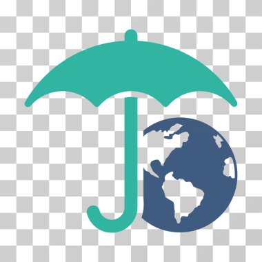 Dünya şemsiye vektör simgesi