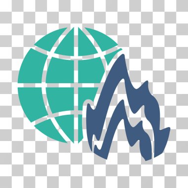 Küresel yangın vektör simgesi