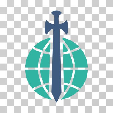 Küresel güvenlik vektör simgesi