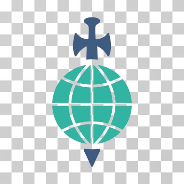 Küresel güvenlik vektör simgesi