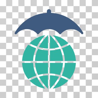 Global şemsiye vektör simgesi