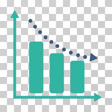 Negatif eğilim vektör simgesi