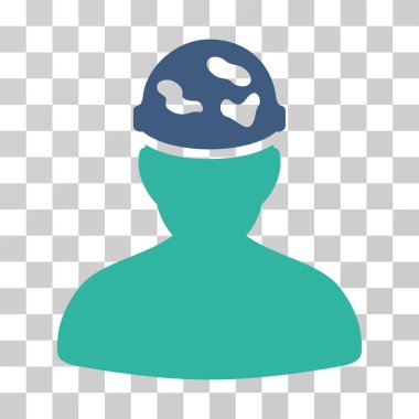 Benekli kask vektör simgesi altında asker