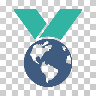 Dünya madalya vektör simgesi