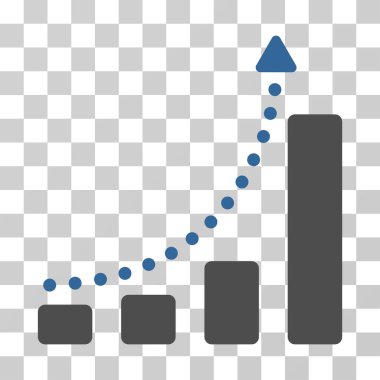 Çubuk grafik eğilim vektör simgesi