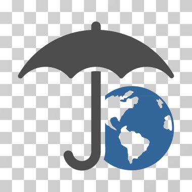 Dünya şemsiye vektör simgesi