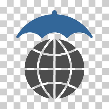 Global şemsiye vektör simgesi