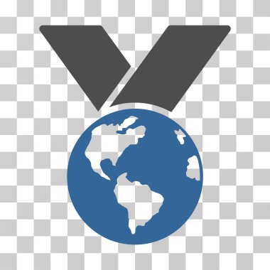 Dünya madalya vektör simgesi