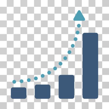 Çubuk grafik eğilim vektör simgesi