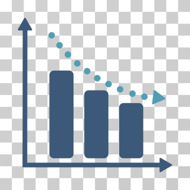 Negatif eğilim vektör simgesi