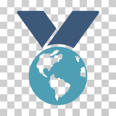 Dünya madalya vektör simgesi