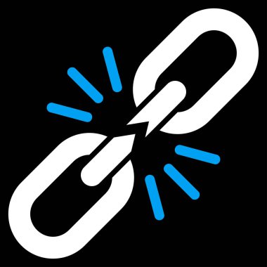 Zincir bağlantı düz vektör simgesi kırmak