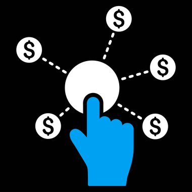 Finansal ağ düz vektör simgesini tıklatın