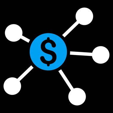 Doları bağlantılar düz vektör simgesi