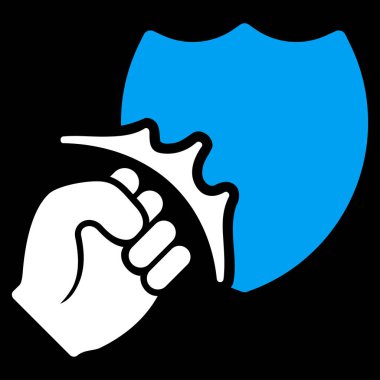 Yumruk Strike kalkan düz vektör simgesi