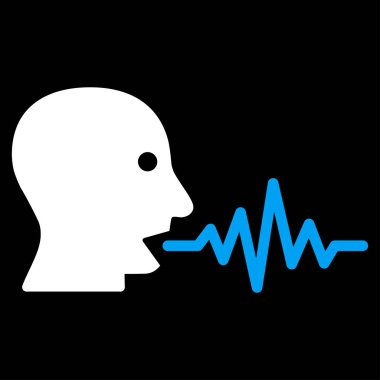 Kullanıcı sinyal düz vektör simge konuşmak